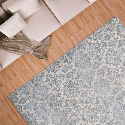 Alfombra de salón de diseño moderno Victory Damasco Grey