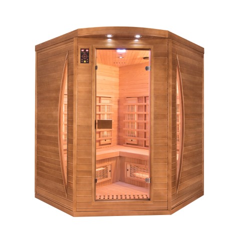 Sauna finlandesa a infrarrojos angular 3 plazas Dual Healthy Spectra 4