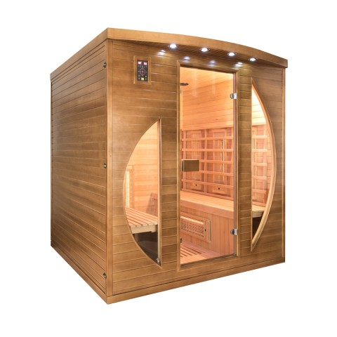 Sauna finlandesa de infrarrojos en madera 4 plazas desde casa Dual Healthy Spectra 5
