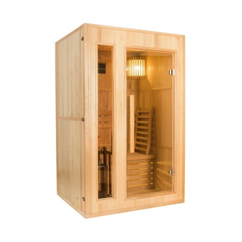 Sauna finlandesa de madera 2 asientos estufa eléctrica 3,5 kW Zen 2
