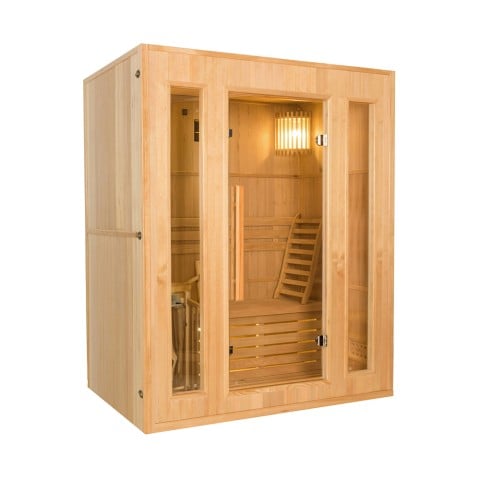 Sauna finlandesa de madera 3 asientos estufa eléctrica 3,5 kW Zen 3