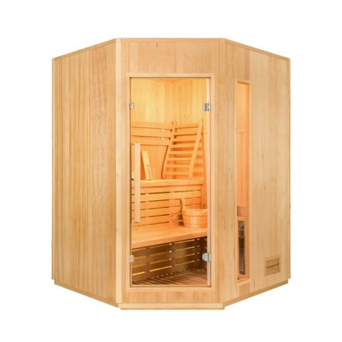 Sauna finlandesa angular 3 asientos estufa eléctrica Zen 3C