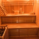 Sauna casera tradicional finlandesa 4 lugares en estufa 8 kW Zen 4 Descueto