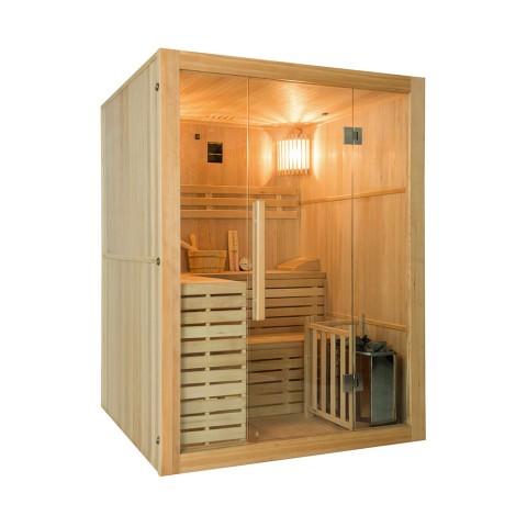 Sauna finlandesa tradicional 4 personas estufas casera 4,5 kW Sense 4