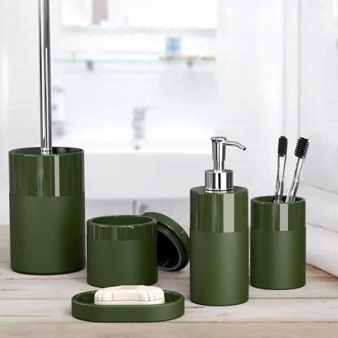 Set de accesorios de baño: dispensador de jabón, portacepillos, portacepillo Olivia Promoción