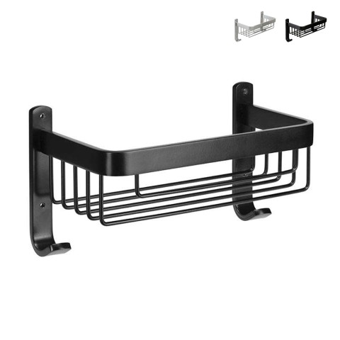 Estante de ducha de pared en aluminio cromado negro 1 nivel Attractive Promoción