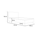 Cama doble francesa acolchada 140x200 con almacenamiento moderno Priya F 