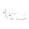 Cama doble francesa acolchada 140x200 con almacenamiento moderno Priya F 