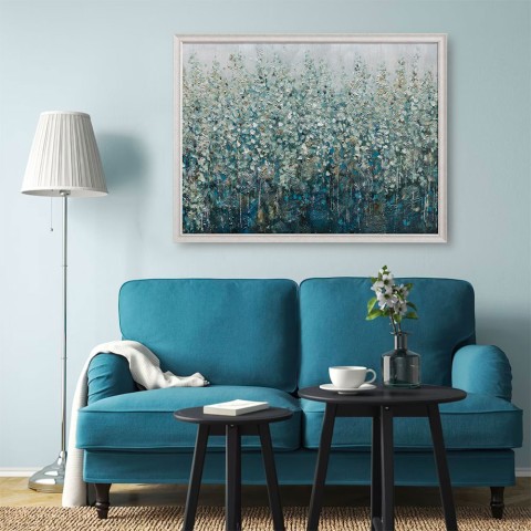 Cuadro abstracto pintado a mano flores en lienzo con marco 90x120cm W669 Promoción