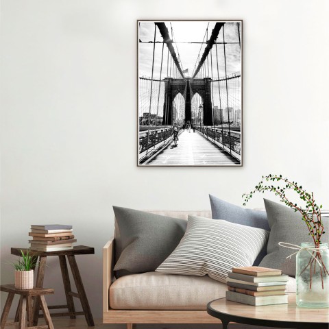 Póster fotográfico de puente en blanco y negro con marco 50x70cm Unika 0030 Promoción