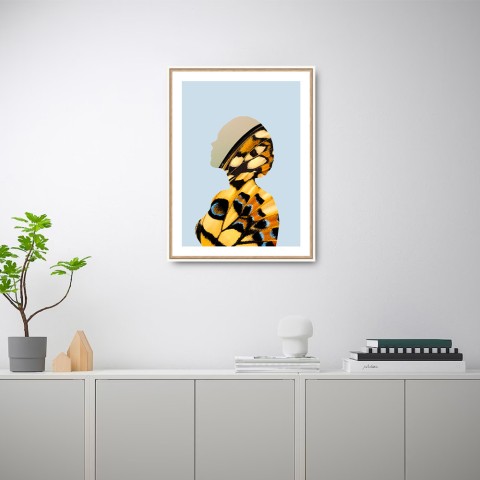 Cuadro con fotografía mujer alas mariposa 30x40cm Unika 0043