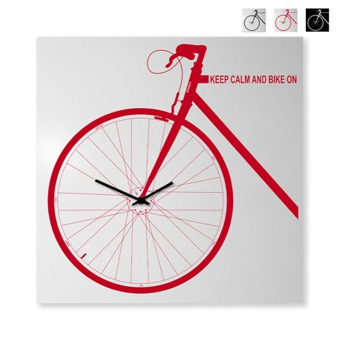 Reloj de pared de bicicleta de diseño cuadrado 80x80cm moderno Bike On Big