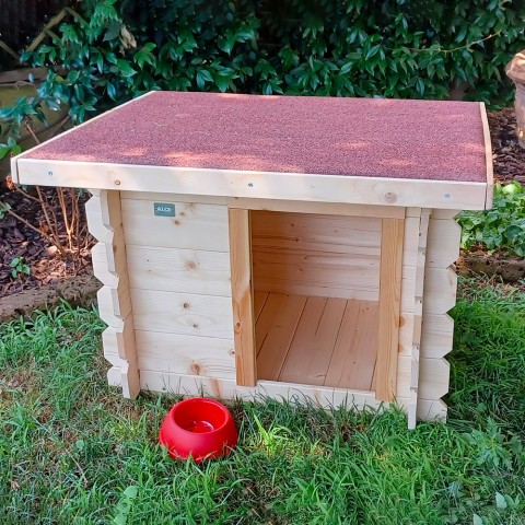 Caseta de madera de exterior para perros pequeños 77x60 h64cm Laila Promoción