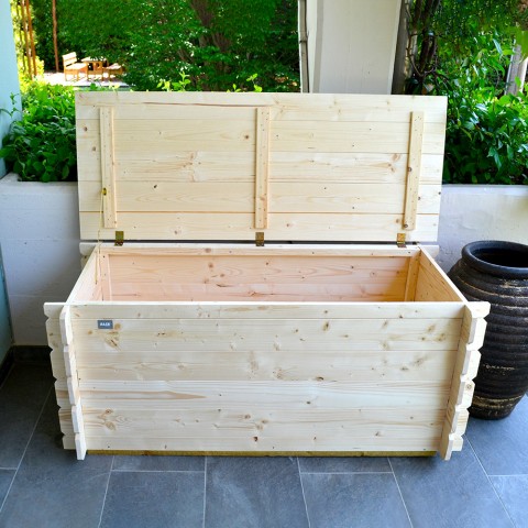Baúl de jardín de madera para exteriores con capacidad 250 L Giove Promoción