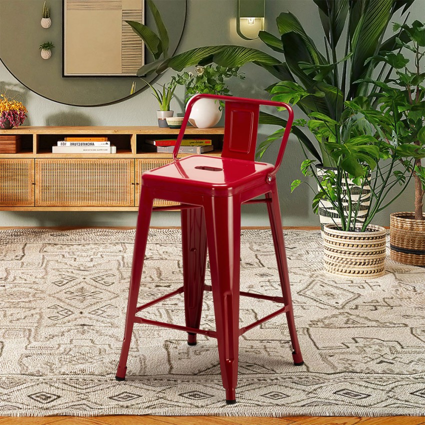 Tolix Taburetes de bar Metal Y Acero Steel Top