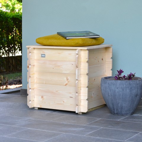 Baúl de jardín de madera con capacidad 99 L Gaia Promoción