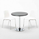 Mesa Redonda Negra 70x70 cm y 2 Sillas De Colores Lollipop Gold Stock