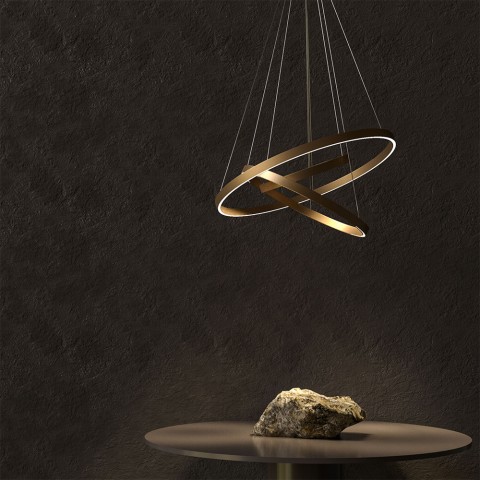 Lámpara LED de techo ajustable de estilo minimalista con 3 anillos Rim Maytoni