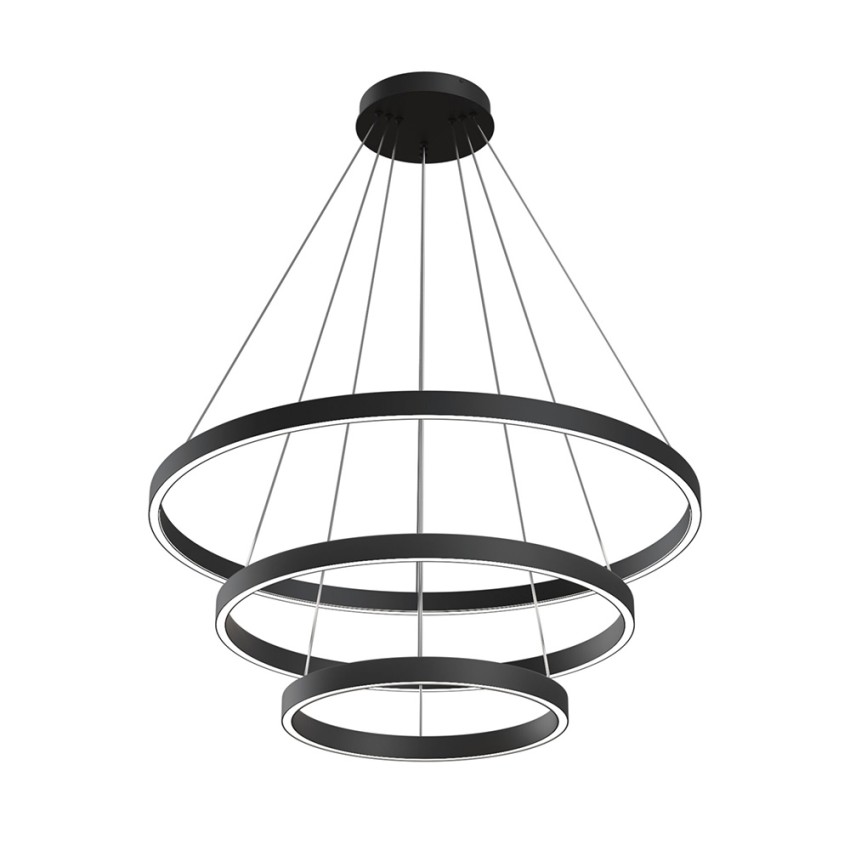 Lámpara colgante LED negra con 3 anillos ajustables Rim Maytoni Promoción