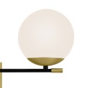 Lámpara aplique negro dorado 2 esferas cristal blanco Nostalgia Maytoni Dx Venta