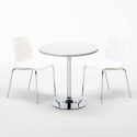 Mesa Redonda Blanca 70x70 cm y 2 Sillas De Colores Lollipop Silver Stock