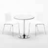 Mesa Redonda Blanca 70x70 cm y 2 Sillas De Colores Lollipop Silver Stock