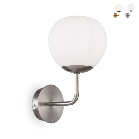 Lámpara de pared aplique esfera blanca pantalla Erich Maytoni Promoción