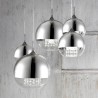 Lámpara de techo diseño moderno con esferas suspendidas en cristal cromado Fermi Maytoni Catálogo