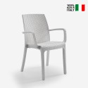Silla apilable de ratán con reposabrazos para bar y jardín Indiana BICA Elección