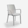 Silla apilable de ratán con reposabrazos para bar y jardín Indiana BICA 