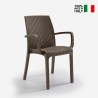Stock 18 sillas de rattan apilables con reposabrazos para jardín exterior Indiana Bica Descueto