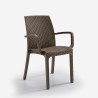 Stock 18 sillas de rattan apilables con reposabrazos para jardín exterior Indiana Bica Coste