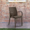 Stock 18 sillas de rattan apilables con reposabrazos para jardín exterior Indiana Bica Características