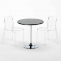 Mesa Redonda Negra 70x70 cm y Sillas De Colores Transparentes Femme Fatale Ghost Catálogo