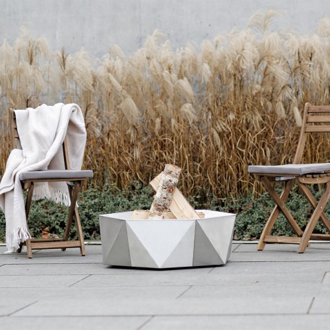 Brasero de diseño moderno para jardín exterior terraza en acero Junda Promoción