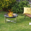 Brasero de hogar redondo de acero inoxidable para jardín al aire libre Quadra Descueto
