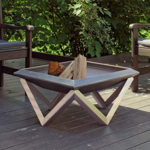 Brasero exterior estilo moderno fogata de jardín cuadrada Gilge Promoción