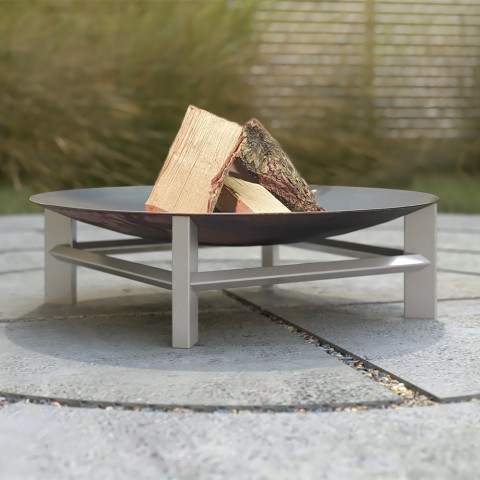 Brasero barbacoa redondo para jardín terraza en acero Alpha Promoción