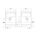 Mueble lavabo de 2 puertas y eje de lavabo 60x50cm Edilla Montegrappa Características