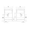 Mueble lavabo de 2 puertas y eje de lavabo 60x50cm Edilla Montegrappa Características