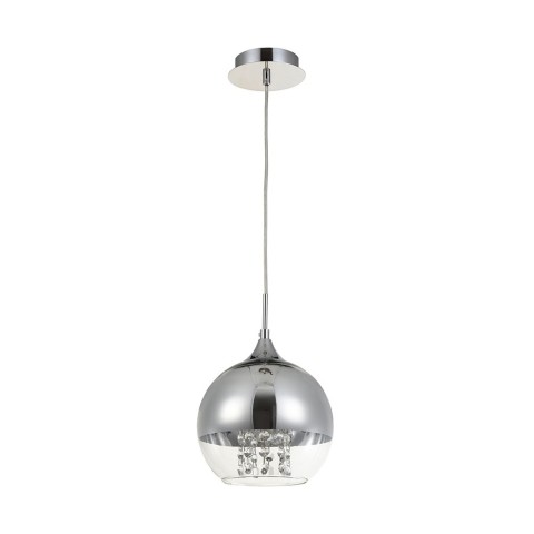 Lámpara de techo esfera suspendida en cristal cromado Ø 20cm Fermi Maytoni