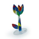 Tulipano escultura decorativa de plexiglás coloreado estilo pop art Stock