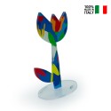 Tulipano escultura decorativa de plexiglás coloreado estilo pop art Descueto