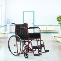 Silla de ruedas ortopédica plegable de cuero de imitación discapacitados y ancianos Violet Catálogo