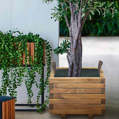 Gladys Jardinera de madera 40x40cm para plantas de jardín terraza