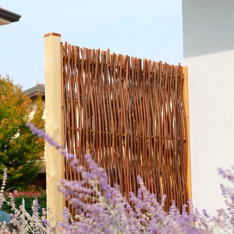 Panel de valla de madera de avellano 90x180cm para jardín
