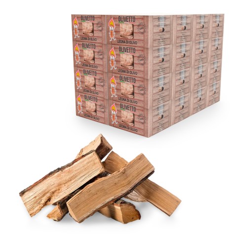Leña 320kg olivo madera chimenea estufa horno Olivetto
