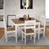 Conjunto de mesa rectangular 100x80 4 sillas de madera estilo country Rusticus Rebajas