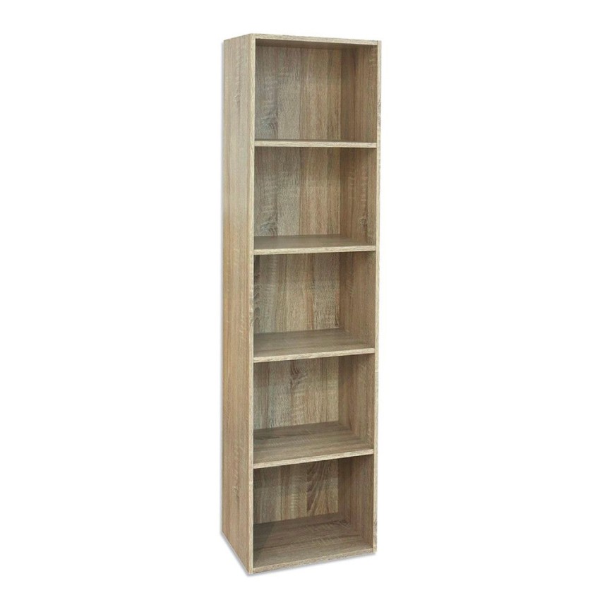 Librería alta de madera 5 estantes salón oficina 40x172 cm Darren Promoción