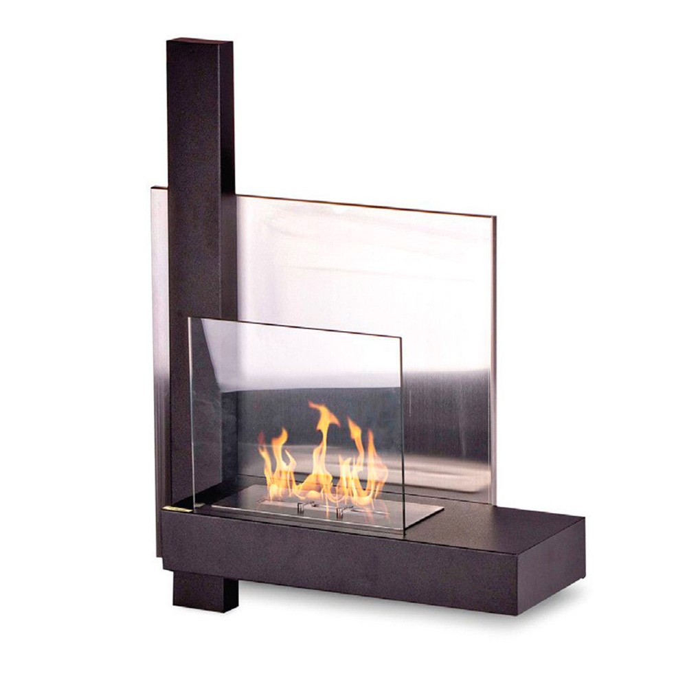 Chimenea de bioetanol de pared moderna con vidrio templado Vienna